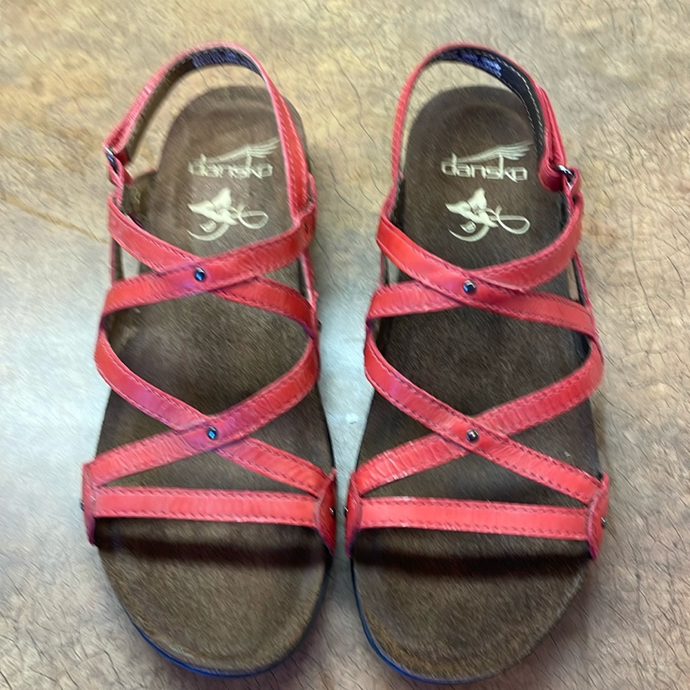Dansko Red Flat Sandals Size 37